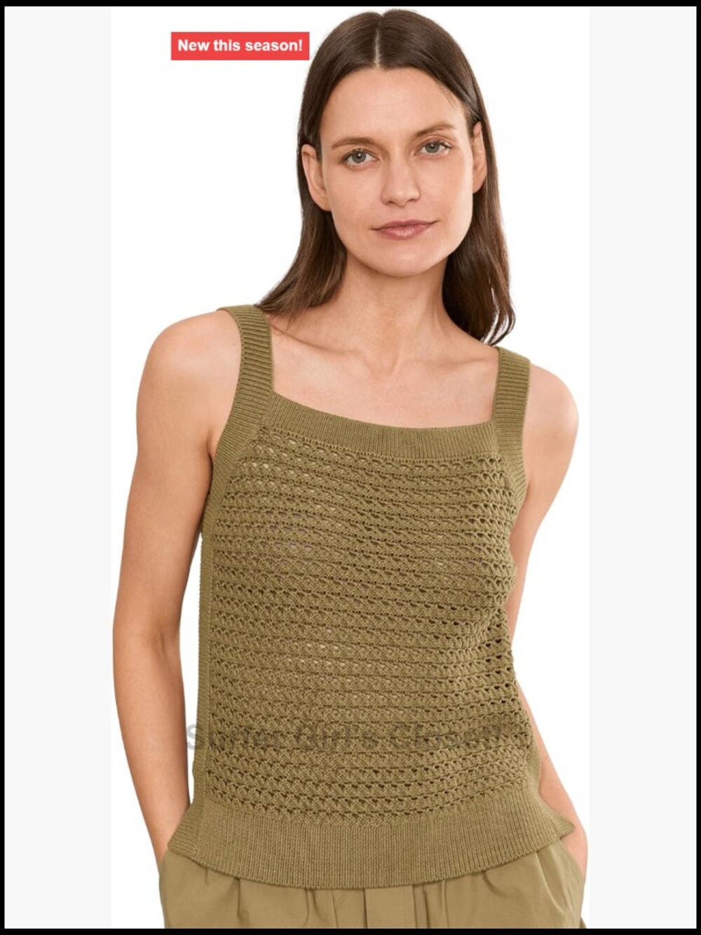 Varley Ebden Knit Tank Women's Sleeveless Square Neck Cotton Top